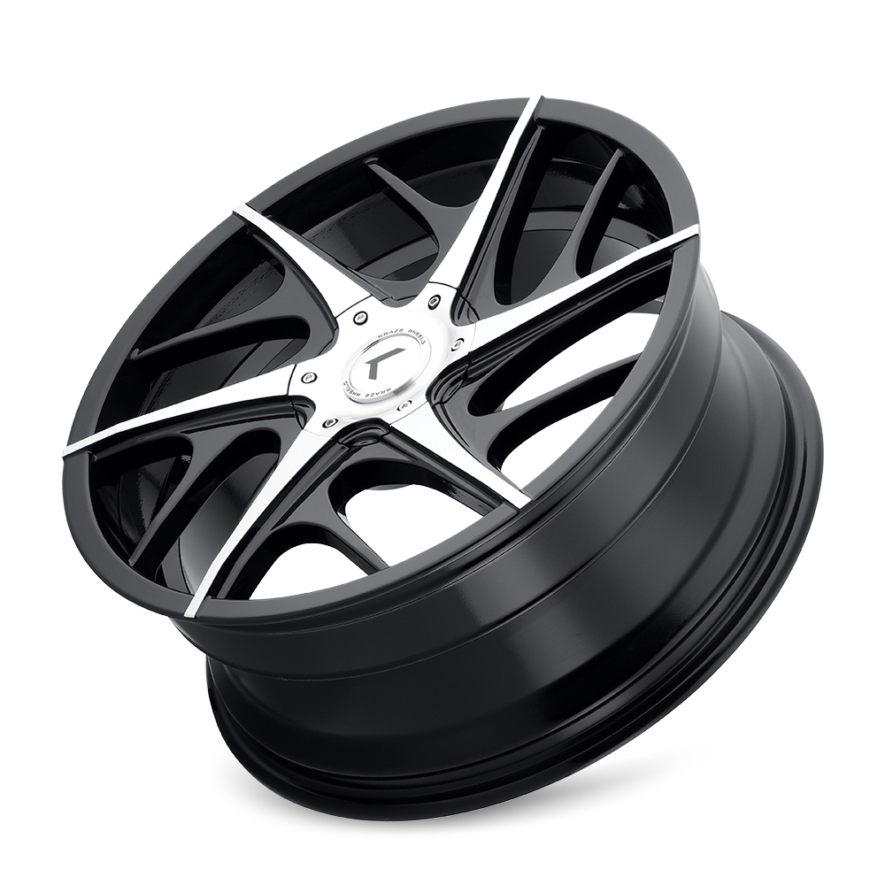 Kraze ROGUE Gloss black machined 22x8.5 +40 5x108|5x114.3mm 73.1mm - Wheelwiz