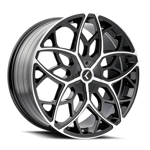 Kraze RICOCHET Gloss black machined 22x8.5 +38 5x115|5x120mm 74.1mm - Wheelwiz