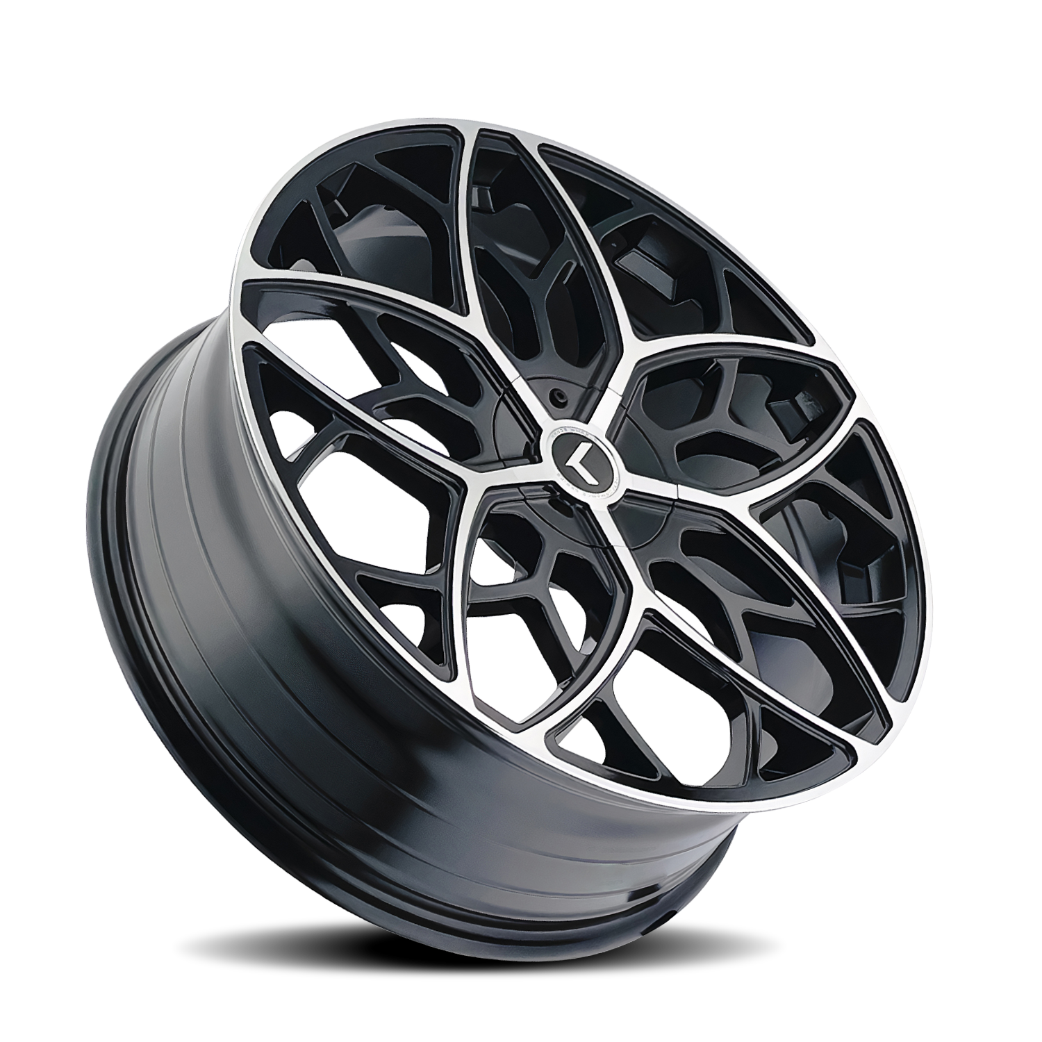 Kraze RICOCHET Gloss black machined 22x8.5 +38 5x112|5x114.3mm 72.62mm - Wheelwiz