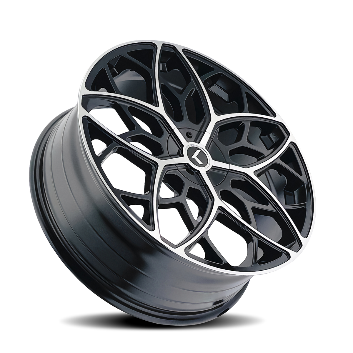Kraze RICOCHET Gloss black machined 22x8.5 +38 5x115|5x120mm 74.1mm - Wheelwiz