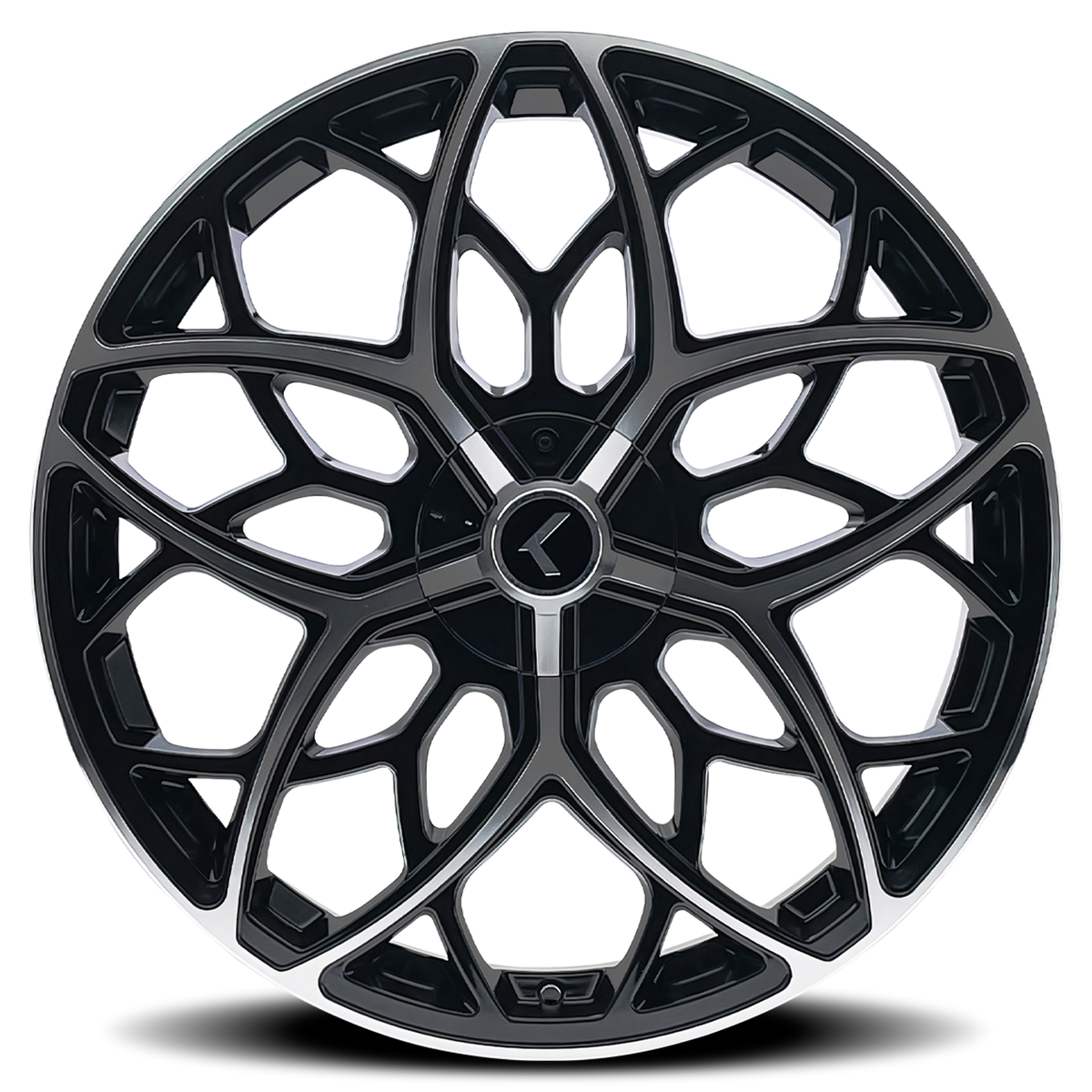 Kraze RICOCHET Gloss black machined 22x8.5 +38 5x115|5x120mm 74.1mm - Wheelwiz