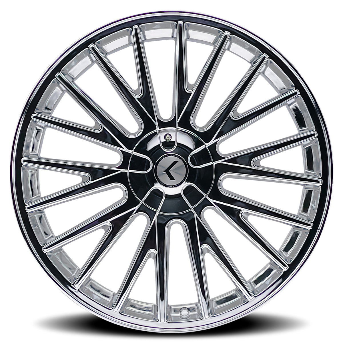 Kraze DOUBLE DOWN Chrome 17x8 +38 5x108|5x114.3mm 73mm - Wheelwiz