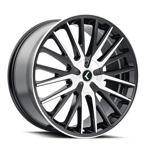 Kraze DOUBLE DOWN Gloss black machined 22x8.5 +38 5x108|5x114.3mm 73mm - Wheelwiz