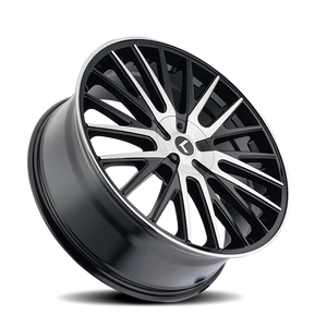 Kraze DOUBLE DOWN Gloss black machined 22x8.5 +38 5x115|5x120mm 74.1mm - Wheelwiz