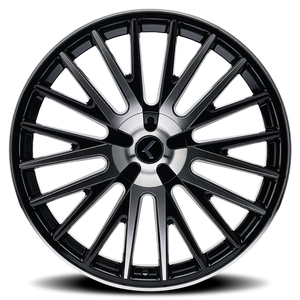 Kraze DOUBLE DOWN Gloss black machined 22x8.5 +38 5x115|5x120mm 74.1mm - Wheelwiz