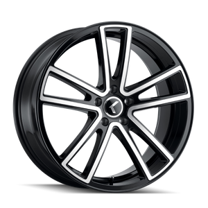 Kraze 190 Gloss black machined 22x9.5 +30 6x139.7mm 106mm - Wheelwiz