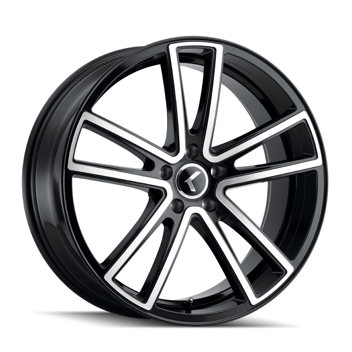 Kraze 190 Gloss black machined 22x8.5 +38 5x114.3mm 72.62mm - Wheelwiz