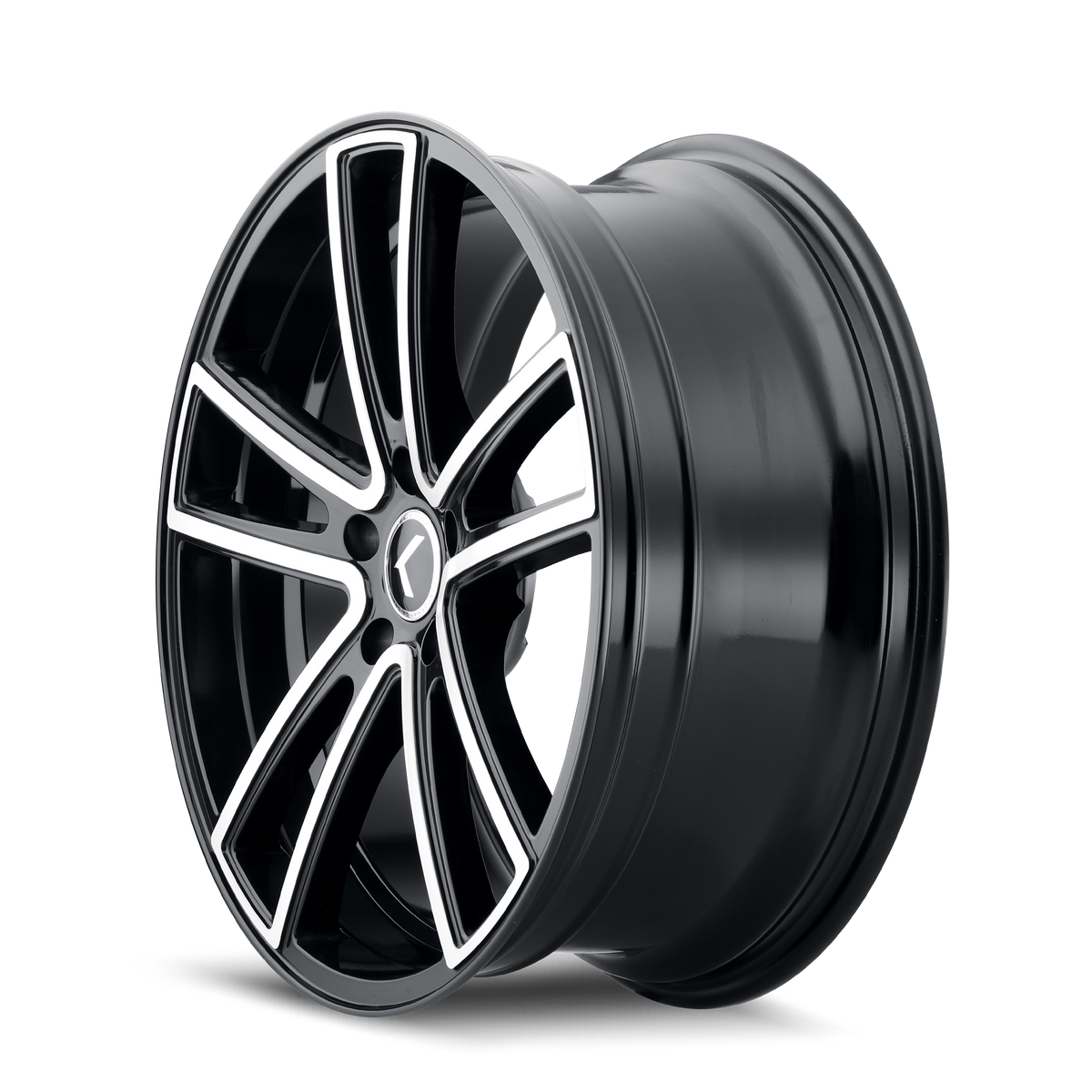 Kraze LUSSO Gloss black machined 17x8 +38 5x115mm 72.62mm - Wheelwiz