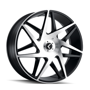 Kraze 192 Gloss black machined 22x8.5 +38 5x115|5x120mm 74.1mm - Wheelwiz