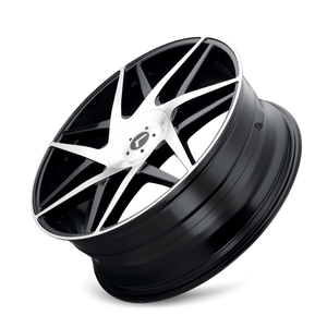 Kraze 192 Gloss black machined 22x8.5 +38 5x115|5x120mm 74.1mm - Wheelwiz