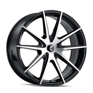 Kraze 193 Gloss black machined 18x8 +40 5x108mm 63.5mm - Wheelwiz