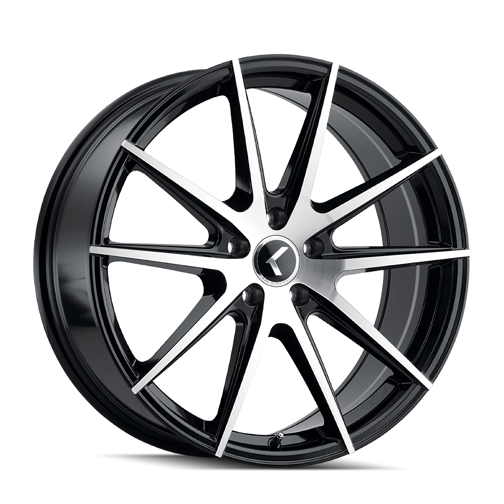 Kraze TURISMO Gloss black machined 17x8 +38 5x108mm 63.5mm - Wheelwiz