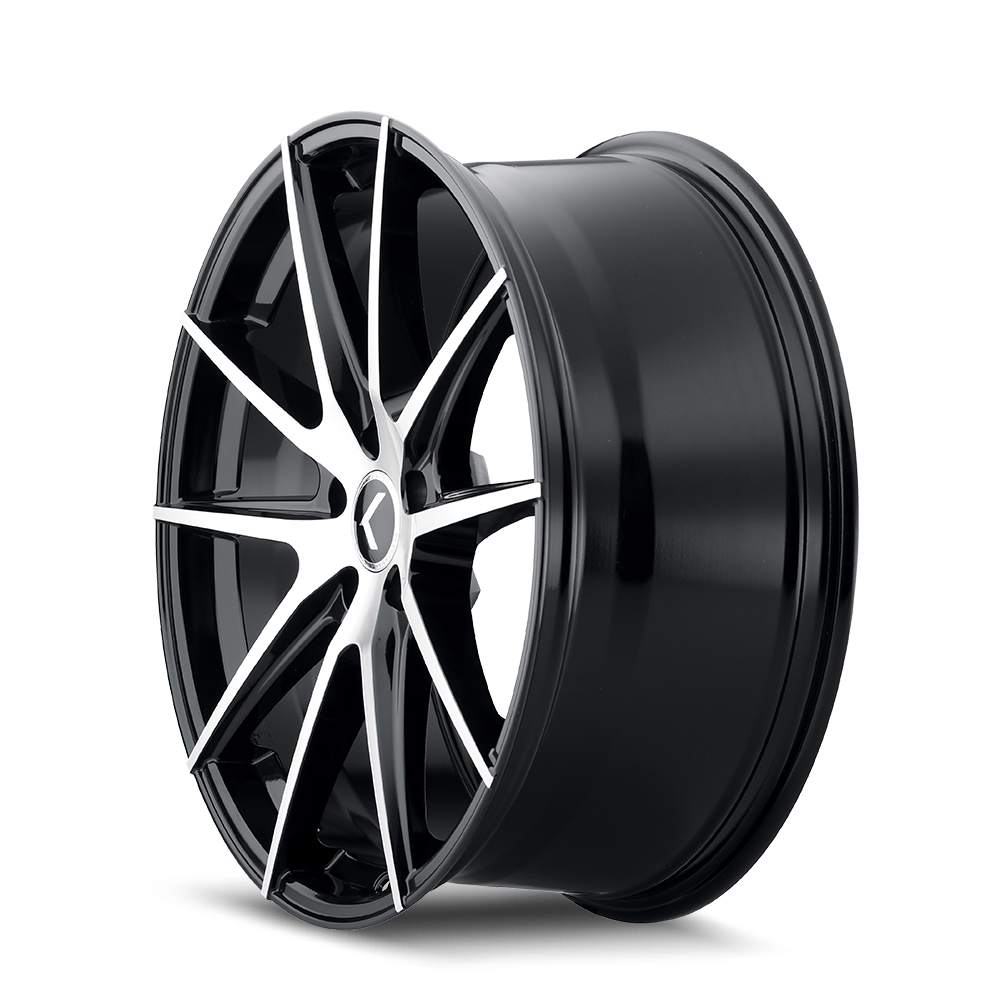 Kraze TURISMO Gloss black machined 17x8 +38 5x115mm 72.62mm - Wheelwiz