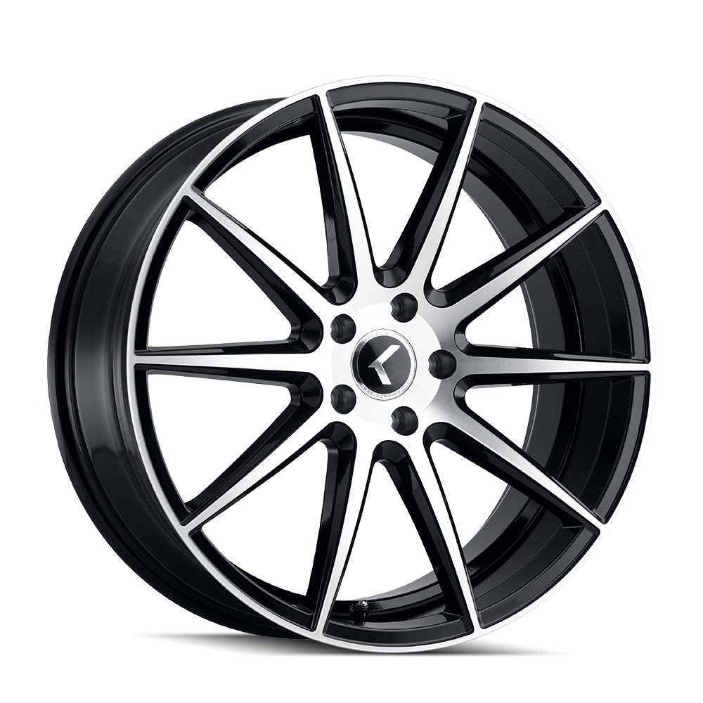 Kraze 194 Gloss black machined 18x8 +40 5x108mm 63.5mm - Wheelwiz