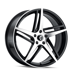 Kraze 195 Gloss black machined 18x8 +40 5x115mm 72.62mm