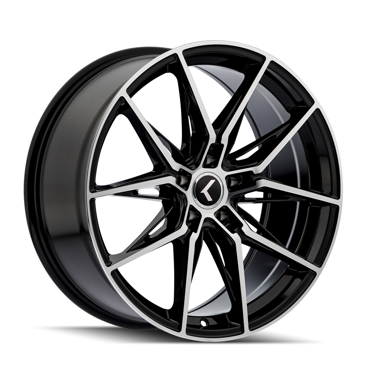 Kraze  Gloss black machined 20x9 +35 5x120mm 72.56mm - Wheelwiz