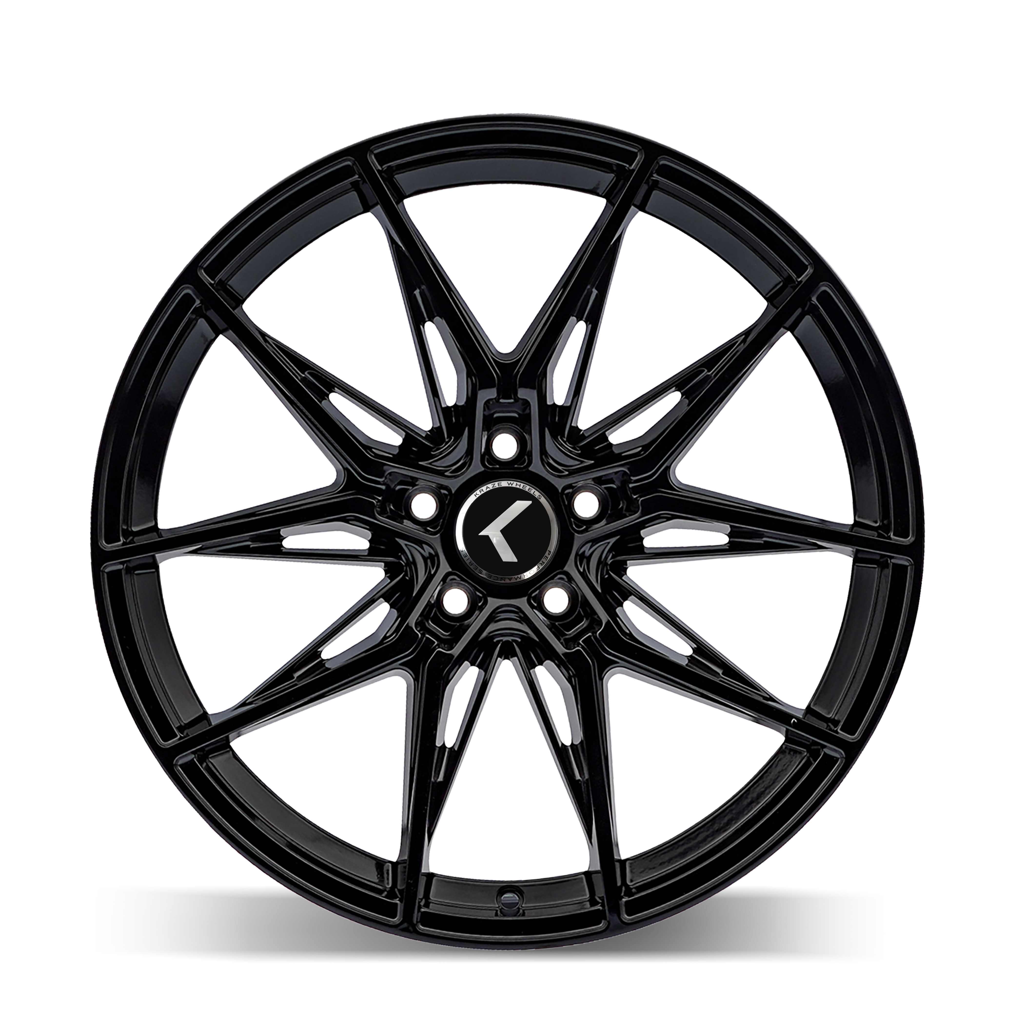 Kraze EVOLVE Gloss black 18x8.5 +40 5x112mm 66.56mm– Wheelwiz