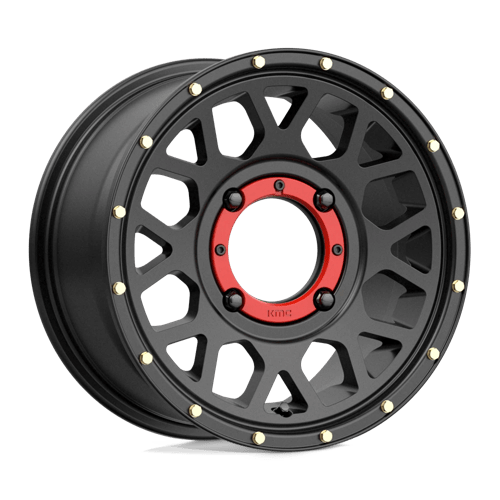 KMC KS135 GRENADE UTV Satin Black 14x7 +38 4x156mm 132mm - Wheelwiz