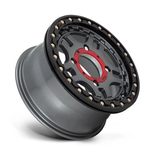 KMC KS240 RECON UTV BEADLOCK Gun Metal W/ Gloss Black Ring 14x7 +38 4x137mm 112.1mm - Wheelwiz