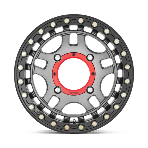 KMC KS240 RECON BEADLOCK Gun Metal W/ Gloss Black Ring 15x7 +38 4x156mm 132mm - Wheelwiz