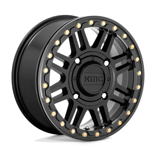 KMC KS242 AZTEC UTV BEADLOCK Satin Black W/ Gloss Black Rg 15x10 0 4x137mm 112.1mm - Wheelwiz
