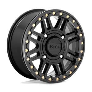 KMC KS242 AZTEC UTV BEADLOCK Satin Black W/ Gloss Black Rg 15x6 +38 4x156mm 132mm - Wheelwiz