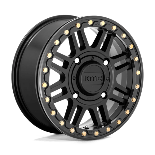 KMC KS250 CAGE BEADLOCK Satin Black W/ Gloss Black Rg 15x6 +38 4x156mm 132mm - Wheelwiz