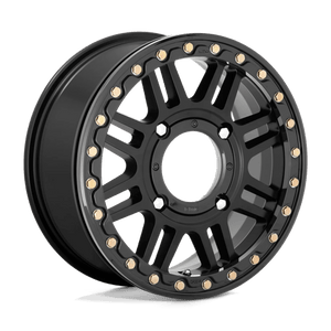 KMC KS242 AZTEC UTV BEADLOCK Satin Black W/ Gloss Black Rg 15x10 0 4x156mm 132mm - Wheelwiz