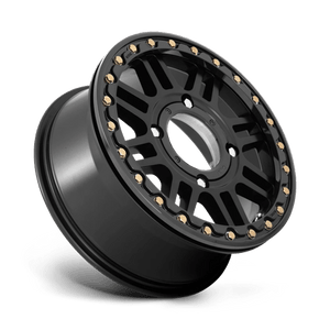 KMC KS242 AZTEC UTV BEADLOCK Satin Black W/ Gloss Black Rg 15x6 +38 4x156mm 132mm - Wheelwiz