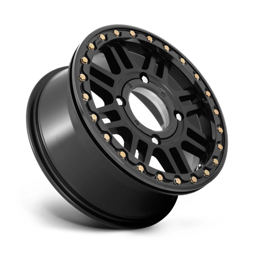 KMC KS242 AZTEC UTV BEADLOCK Satin Black W/ Gloss Black Rg 15x10 0 4x137mm 112.1mm - Wheelwiz