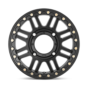 KMC KS242 AZTEC UTV BEADLOCK Satin Black W/ Gloss Black Rg 15x6 +38 4x156mm 132mm - Wheelwiz