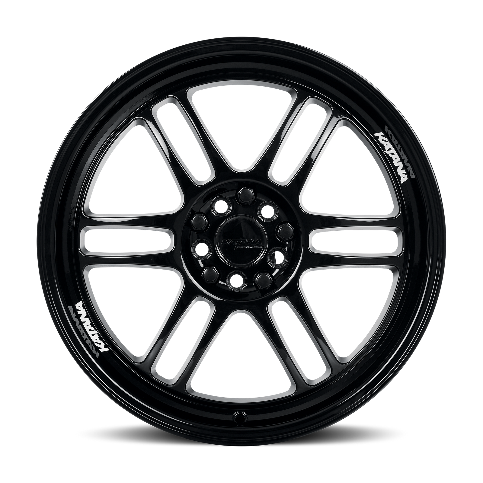 Katana KR02 Gloss Black 17x7.5 +40 4x108|4x114.3mm 73.1mm - Wheelwiz