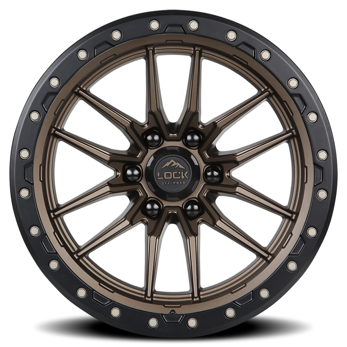 Lock Offroad Krawler Matte Bronze W/ Matte Black Ring 17x9 +1 6x135mm 87.1mm