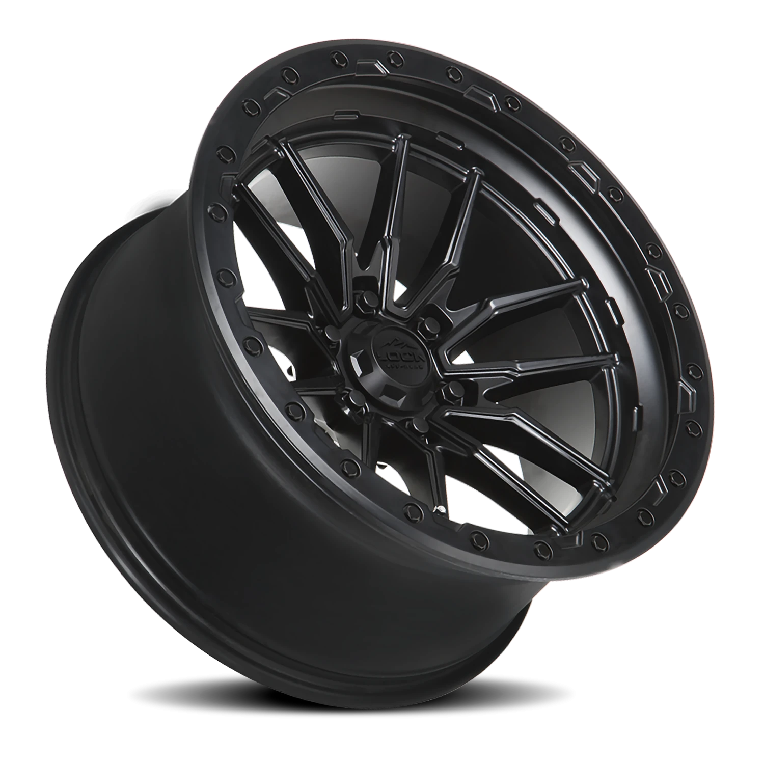 Lock Offroad Krawler Matte Black W/ Matte Black Ring 20x9 +1 8x180mm 124.3mm - Wheelwiz