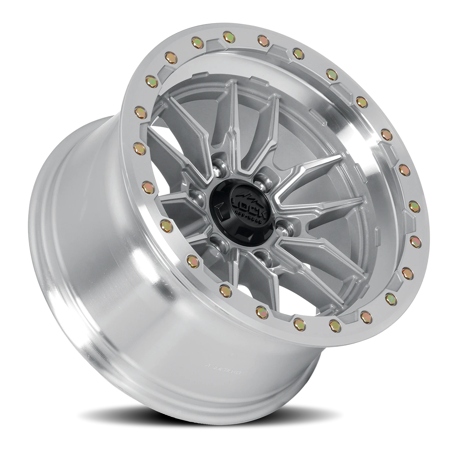 Lock Offroad Krawler Machined Silver W/ Clear Coat 17x9 +12 6x139.7mm 106.2mm - Wheelwiz