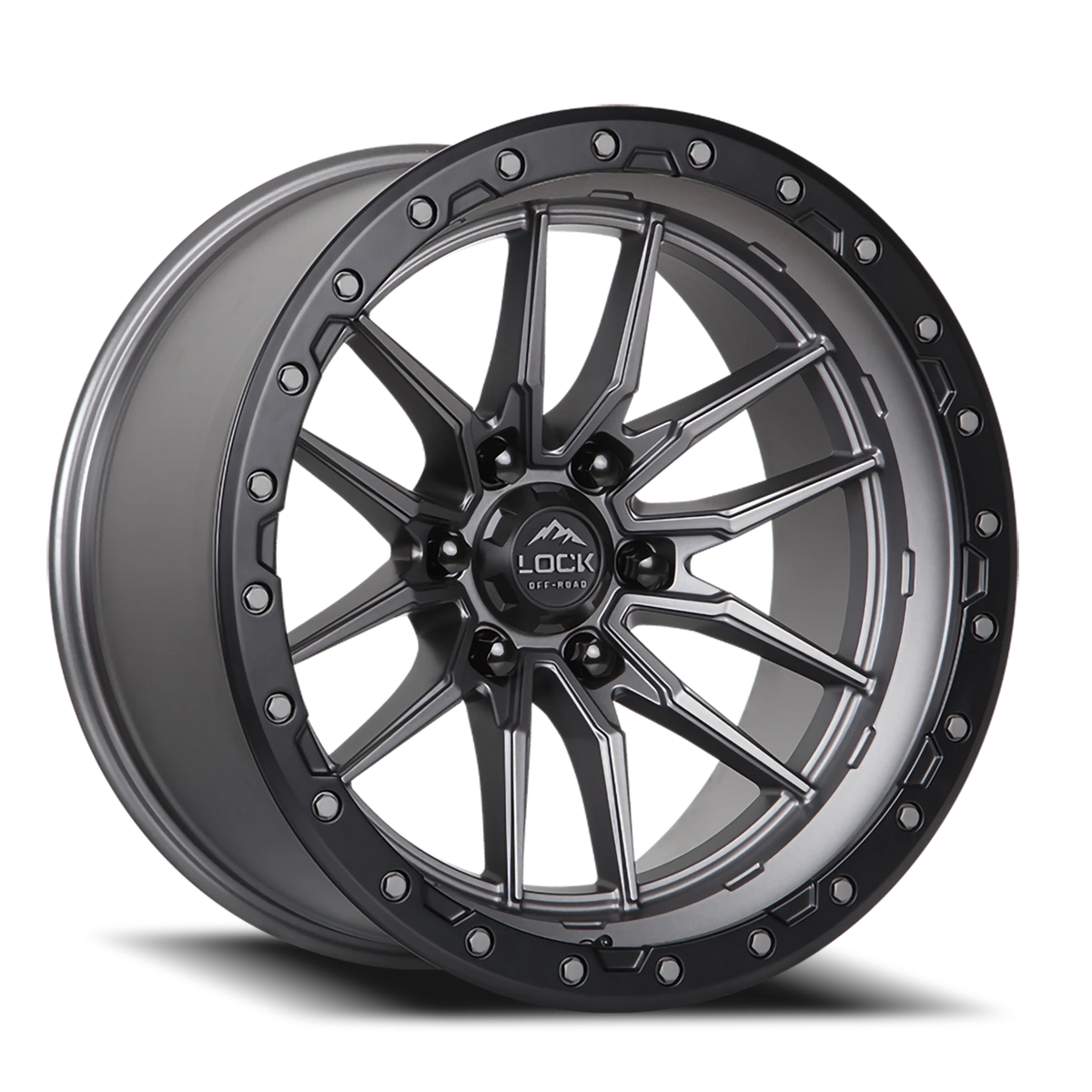 Lock Offroad Krawler Matte Grey W/ Matte Black Ring 18x9 +1 6x139.7mm 106.2mm