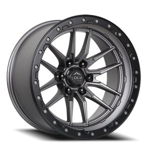Lock Offroad Krawler Matte Grey W/ Matte Black Ring 18x9 +1 6x139.7mm 106.2mm