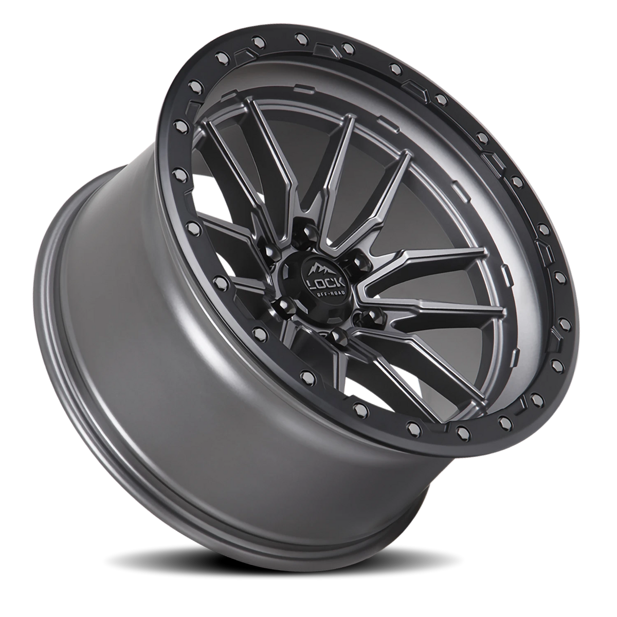Lock Offroad Krawler Matte Grey W/ Matte Black Ring 20x9 0 6x135mm 87.1mm