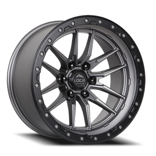 Lock Offroad Krawler Matte Grey W/ Matte Black Ring 20x9 +20 8x165.1mm 125.2mm