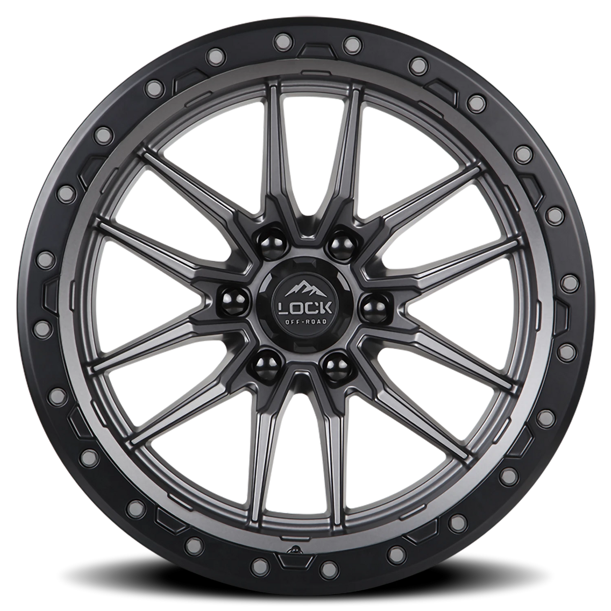 Lock Offroad Krawler Matte Grey W/ Matte Black Ring 20x9 +20 8x165.1mm 125.2mm