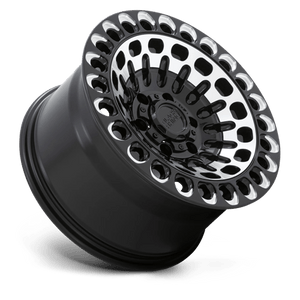 Black Rhino LABYRINTH Gloss Black W Mach Face & Mill 17x9.5 +12 6x114.3mm 76.1mm - Wheelwiz