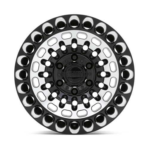 Black Rhino LABYRINTH Gloss Black W Mach Face & Mill 17x9.5 +12 6x139.7mm 112.1mm - Wheelwiz