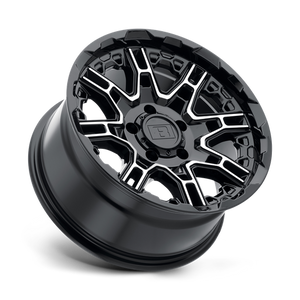 Level 8 SLINGSHOT Gloss Black W/ Machined Face 16x8.5 -10 5x139.7mm 108mm - WheelWiz