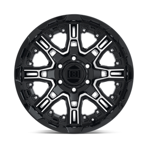 Level 8 SLINGSHOT Gloss Black W/ Machined Face Big X Factor 18x9 +10 6x120mm 67.1mm - WheelWiz