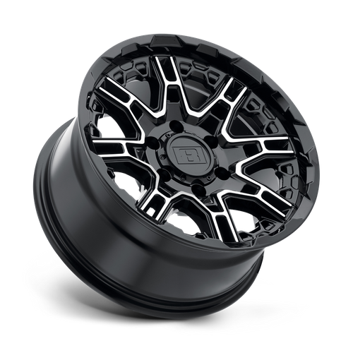 Level 8 SLINGSHOT Gloss Black W/ Machined Face Big X Factor 17x8.5 +10 6x120mm 67.1mm - WheelWiz