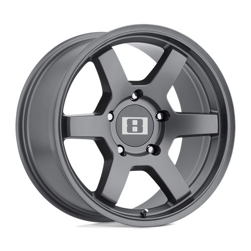 Level 8 MK6 Matte Gunmetal 17x9 -12 6x139.7mm 106.1mm - WheelWiz