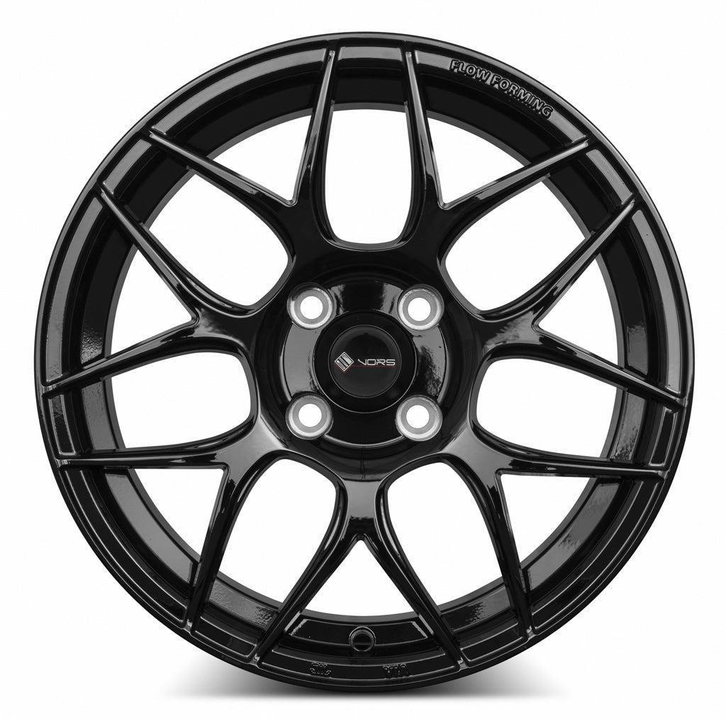 Vors LT27 Gloss Black 15x7 +40 4x100mm 73.1mm - WheelWiz