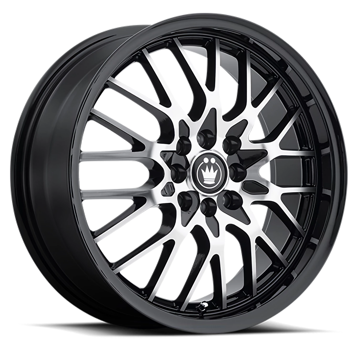 Konig Lace Gloss Black W/ Machined Face 15x6.5 +40 4x100|4x108mm 73.1mm - Wheelwiz
