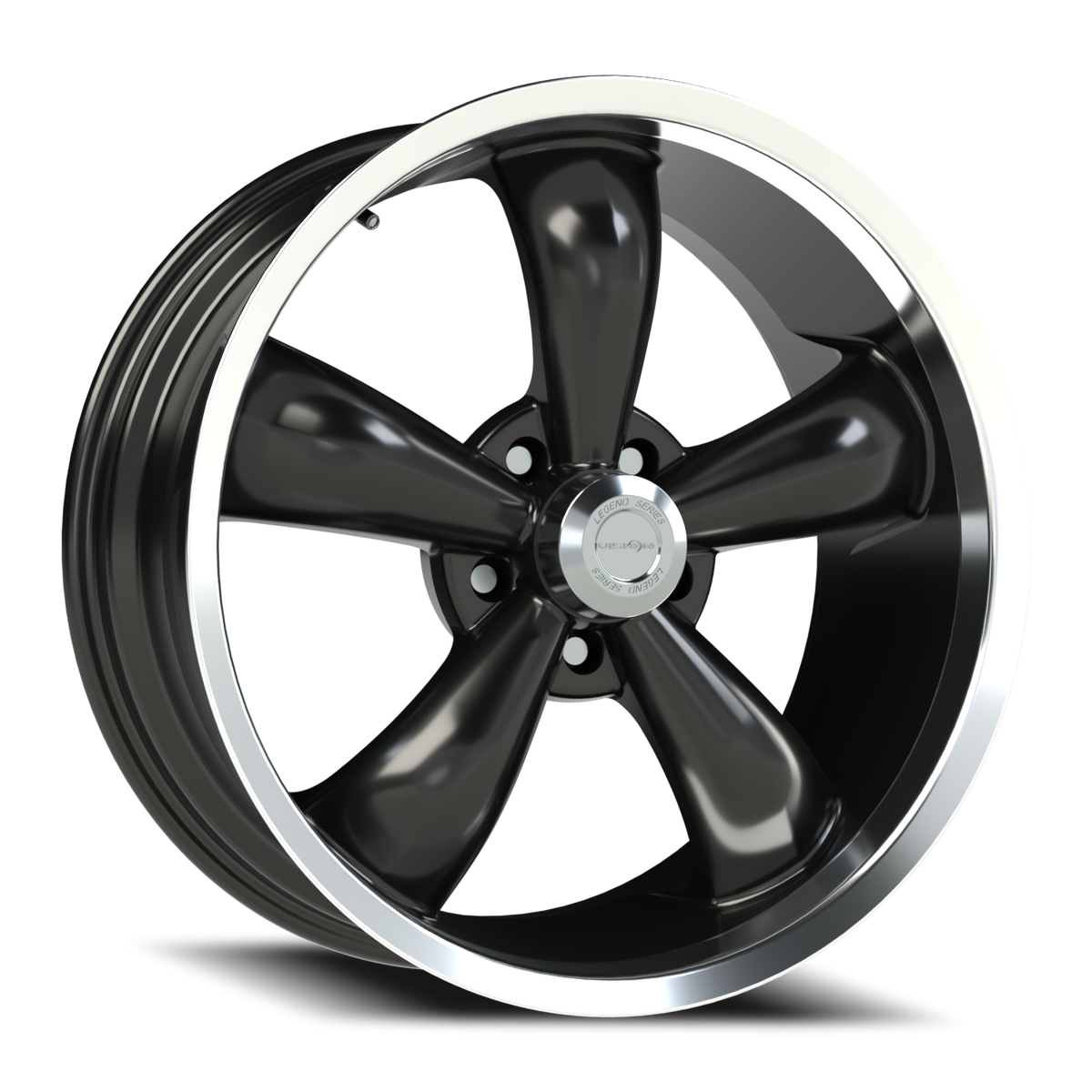 Vision Wheel 142 Gloss Black Machined Lip 18x8.5 +10 5x115mm 83mm - Wheelwiz