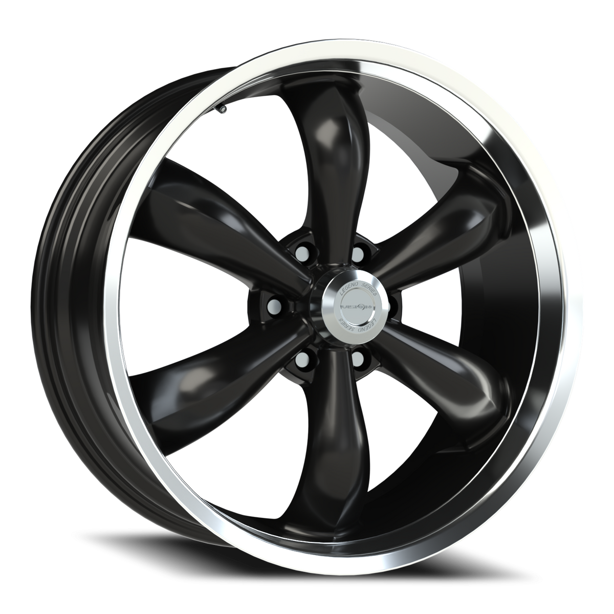 Vision Wheel 142 Gloss Black Machined Lip 22x9.5 +15 6x139.7mm 106.2mm - Wheelwiz